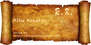 Riha Katalin névjegykártya